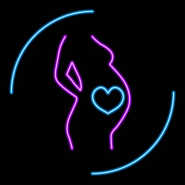 Σύμβολο Εγκυμοσύνης Νέον Σύγχρονο Λαμπερό Σχεδιασμό Πανό Πολύχρωμο Σύγχρονες Τάσεις — Διανυσματικό Αρχείο