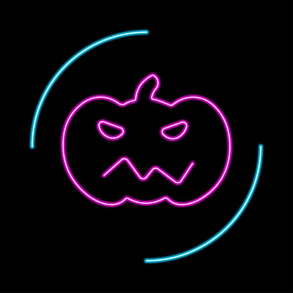 Pumpkin neon sign, modern glowing banner design, colorful modern design trends. Vector illustration.