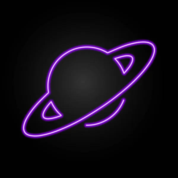 Сатурн Неоновый Знак Современный Светящийся Баннер Дизайн Красочные Современные Тенденции — стоковый вектор