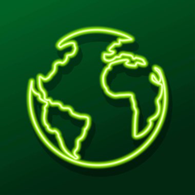 Gezegen neon ışığı, modern parlayan pankart tasarımı, renkli modern tasarım trendleri. Vektör illüstrasyonu.