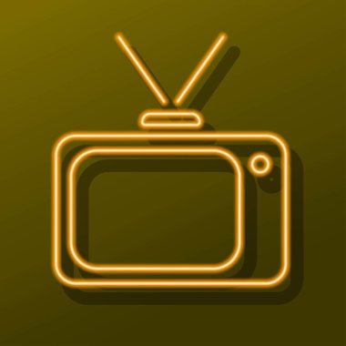 TV neon tabelaları, modern parlayan pankart tasarımı, renkli modern tasarım trendleri. Vektör illüstrasyonu.