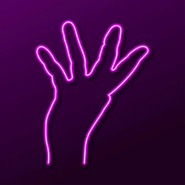 Неоновый Знак Человеческой Руки Современный Светящийся Баннер Красочные Современные Тенденции — стоковый вектор