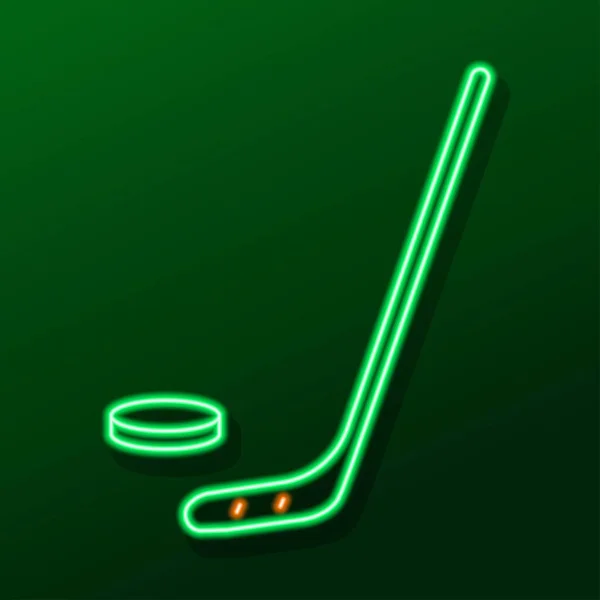 Hockey Leuchtreklame Modernes Glühbanner Design Bunte Moderne Designtrends Vektorillustration — Stockvektor