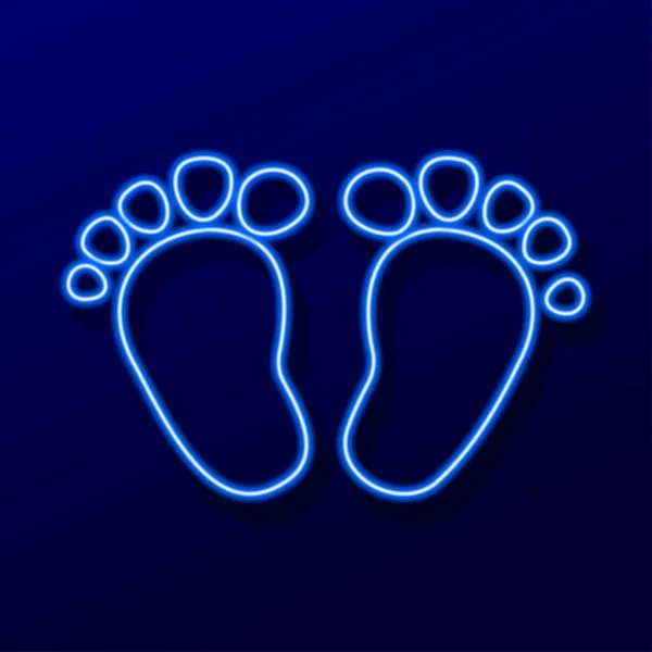 人間の足跡ネオンサイン 現代的な輝くバナーデザイン カラフルな現代的なデザインの傾向 ベクターイラスト — ストックベクタ