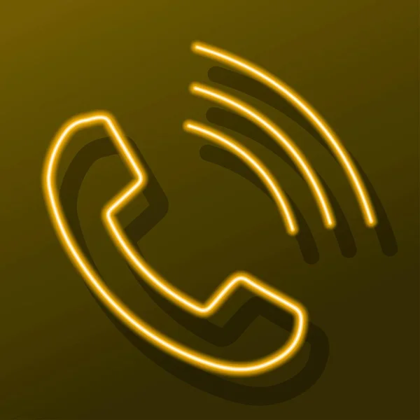 Téléphone Combiné Néon Signe Design Moderne Bannière Éclatante Tendances Colorées — Image vectorielle