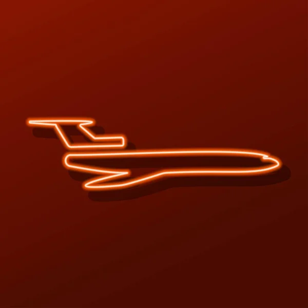 Vliegtuig Neon Teken Moderne Gloeiende Banner Ontwerp Kleurrijke Moderne Design — Stockvector