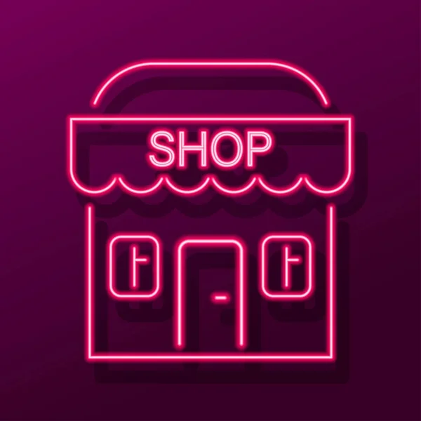 Mağaza Neon Işığı Modern Parlayan Pankart Tasarımı Renkli Modern Tasarım — Stok Vektör