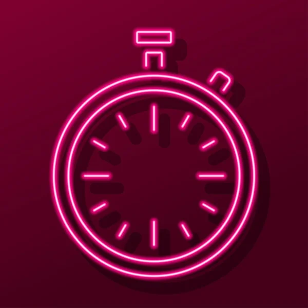 Timer Neon Segno Moderno Design Banner Luminoso Tendenze Design Moderno — Vettoriale Stock