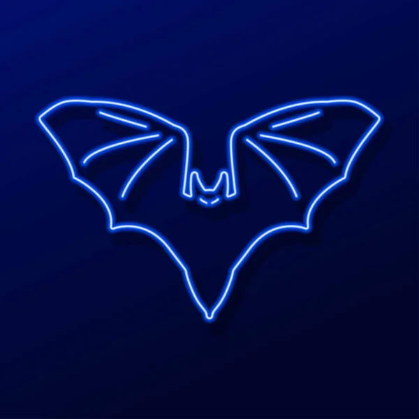 Bat Neon Sign Modern Glowing Banner Design Colorful Modern Design — Stockový vektor