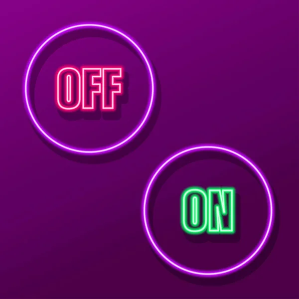 Button Neon Sign Modern Glowing Banner Design Colorful Modern Design —  Vetores de Stock