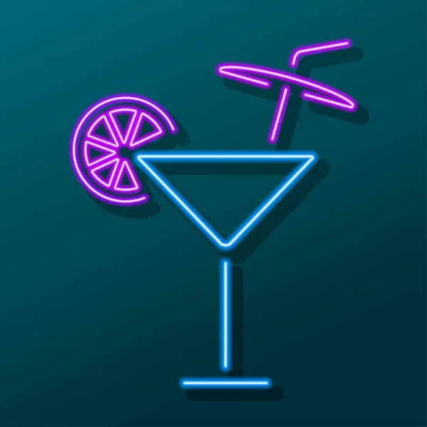 Cocktail Neon Bord Modern Gloeiend Banner Design Kleurrijke Moderne Design — Stockvector