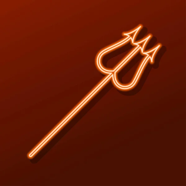 Devil Trident Neon Sign Modern Glowing Banner Design Colorful Modern — 图库矢量图片