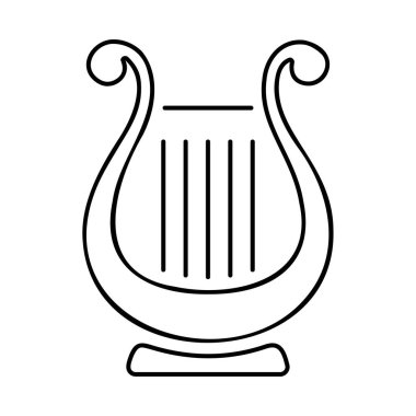 Beyaz arkaplan üzerindeki lir simgesi, vektör illüstrasyonu.