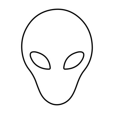 Beyaz arkaplanda uzaylı simgesi, vektör illüstrasyonu.