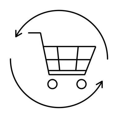 Beyaz arkaplanda sepet simgesi, vektör illüstrasyonu.