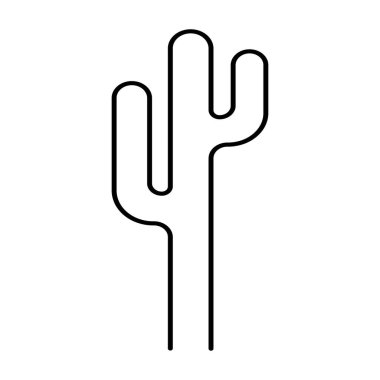 Beyaz arkaplanda kaktüs simgesi, vektör illüstrasyonu.