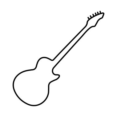 Beyaz arkaplanda gitar simgesi, vektör illüstrasyonu.