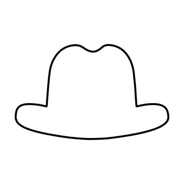 Beyaz arkaplanda şapka simgesi, vektör illüstrasyonu.