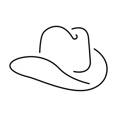 Beyaz arkaplanda şapka simgesi, vektör illüstrasyonu.