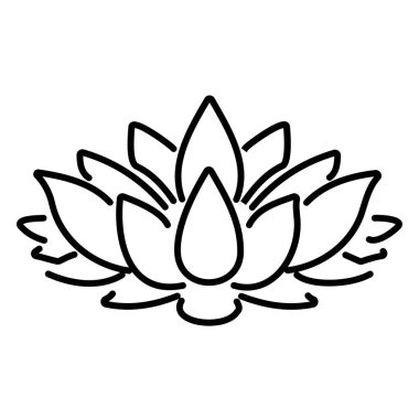 Beyaz arkaplanda lotus simgesi, vektör illüstrasyonu.