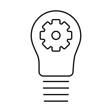 Beyaz arkaplanda ampul fikri simgesi, vektör illüstrasyonu.