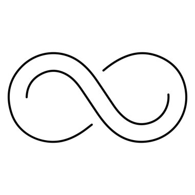 Beyaz arkaplanda sonsuzluk simgesi, vektör illüstrasyonu.