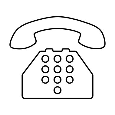 Beyaz arkaplanda eski telefon simgesi, vektör illüstrasyonu.