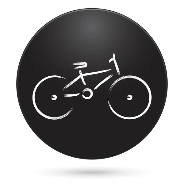 Bicycle Icon Black Circle Button Vector Illustration — Stock Vector