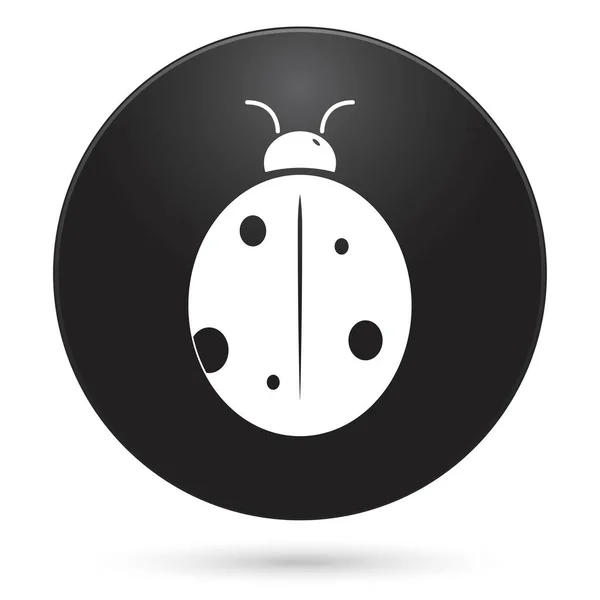 Icône Bug Bouton Cercle Noir Illustration Vectorielle — Image vectorielle