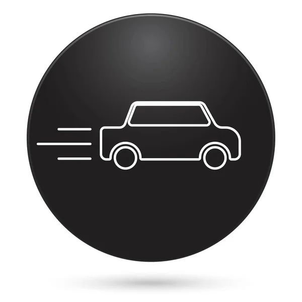 Ikon Mobil Tombol Lingkaran Hitam Ilustrasi Vektor - Stok Vektor