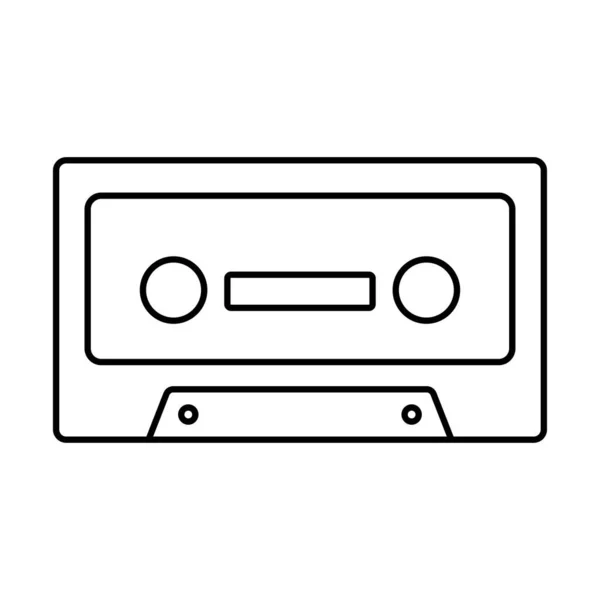 Иконка Аудиокассеты Белом Фоне Векторная Иллюстрация — стоковый вектор