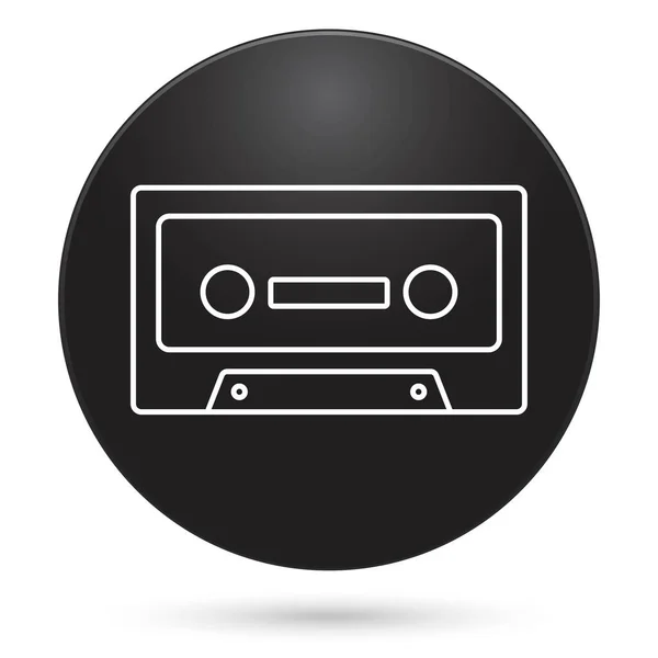 Icono Casete Audio Botón Círculo Negro Ilustración Vectorial — Archivo Imágenes Vectoriales