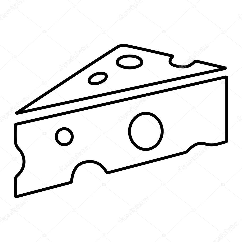 Cheese icon on white background, vector illustration.