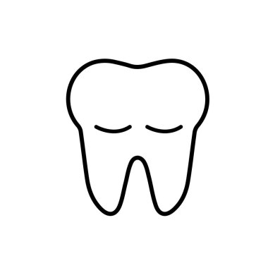 Beyaz arkaplanda diş simgesi, vektör illüstrasyonu.