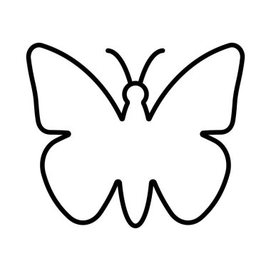Beyaz arkaplanda kelebek simgesi, vektör illüstrasyonu.