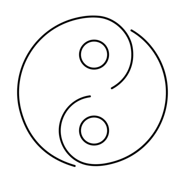 Yin Yang Symbol Auf Weißem Hintergrund Vektorillustration — Stockvektor