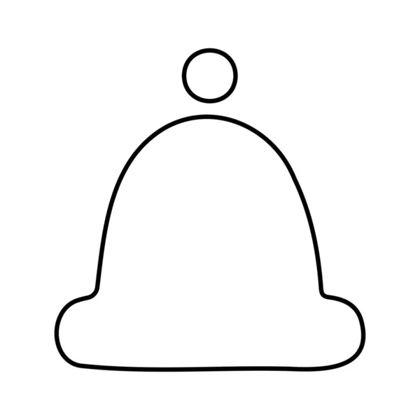 白い背景に冬の帽子のアイコンベクトルイラスト — ストックベクタ