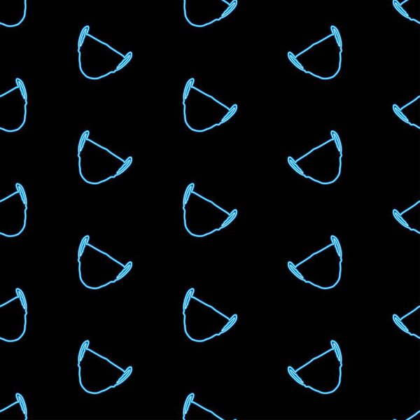 Медицинская маска бесшовный узор, яркая векторная иллюстрация на черном фоне.