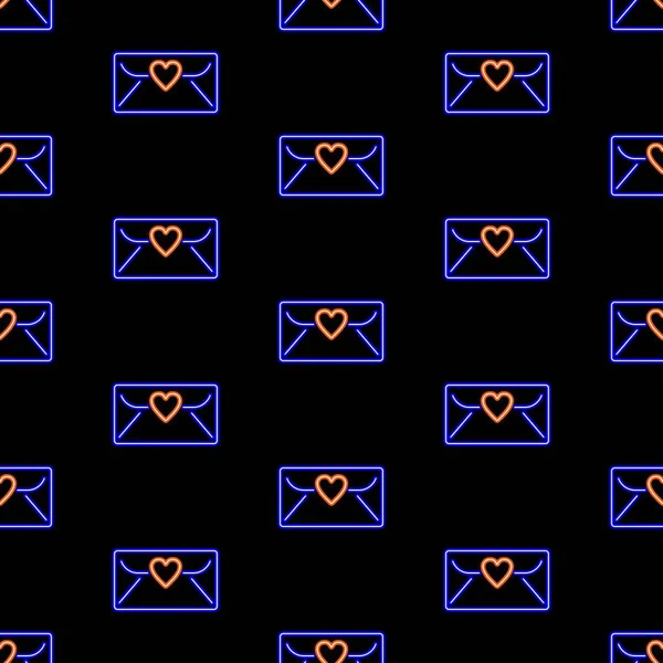 Envelope Love Seamless Pattern Bright Vector Illustration — Stock Vector