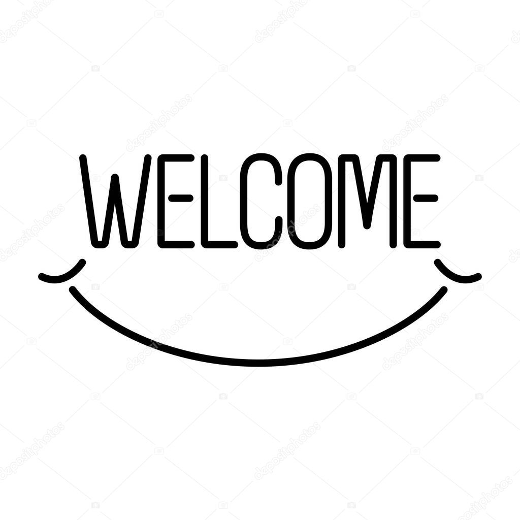 welcome icon on white background, vector illustration.