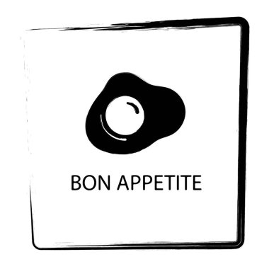 Omlet ikonu. Fırça çerçevesi. Vektör illüstrasyonu.