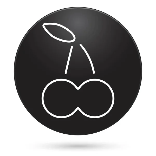 Icono Cereza Botón Círculo Negro Ilustración Vectorial — Archivo Imágenes Vectoriales