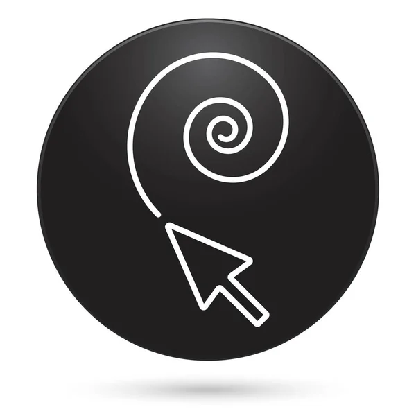 Cursor Icoon Zwarte Cirkel Knop Vector Illustratie — Stockvector