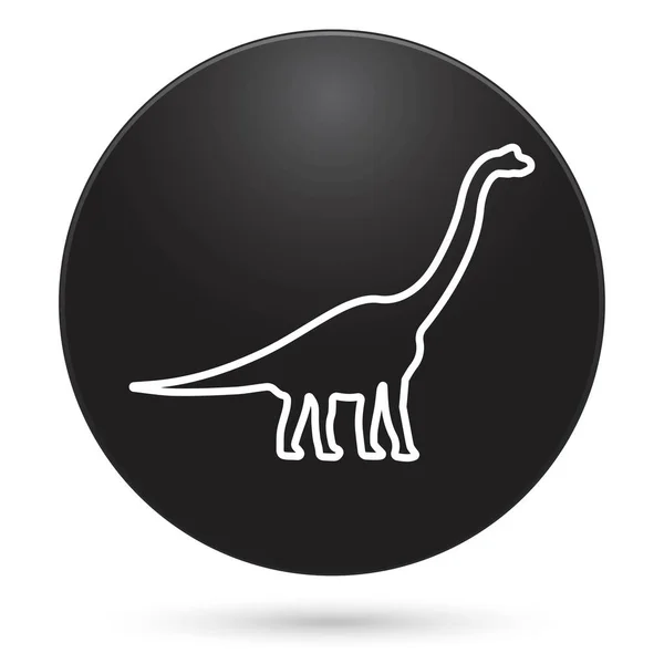 Diplodocus Simgesi Siyah Daire Düğmesi Vektör Illüstrasyonu — Stok Vektör