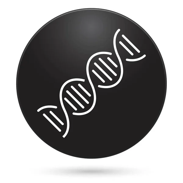 Εικονίδιο Dna Μαύρο Κουμπί Κύκλου Διανυσματική Απεικόνιση — Διανυσματικό Αρχείο