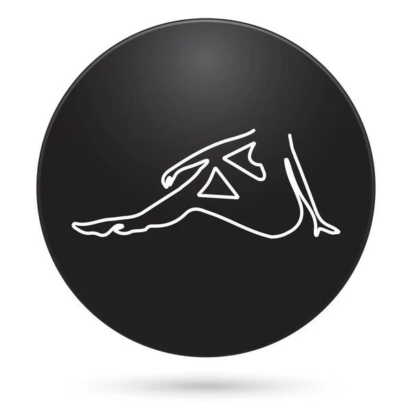 Weibliches Körpersymbol Schwarzer Kreis Knopf Vektorabbildung — Stockvektor