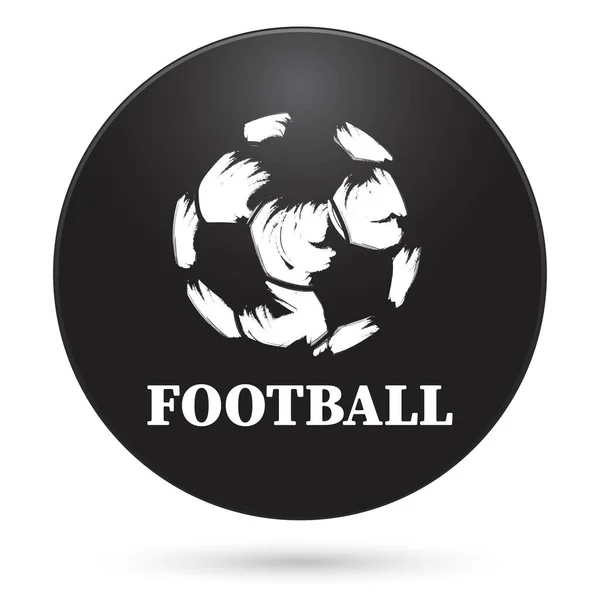 足球图标 黑色圆形按钮 矢量插图 — 图库矢量图片