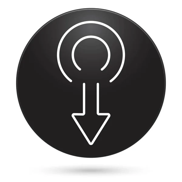 Gender Symbool Mannelijk Pictogram Zwarte Cirkel Knop Vector Illustratie — Stockvector