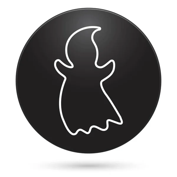 Icono Fantasma Botón Círculo Negro Ilustración Vectorial — Vector de stock