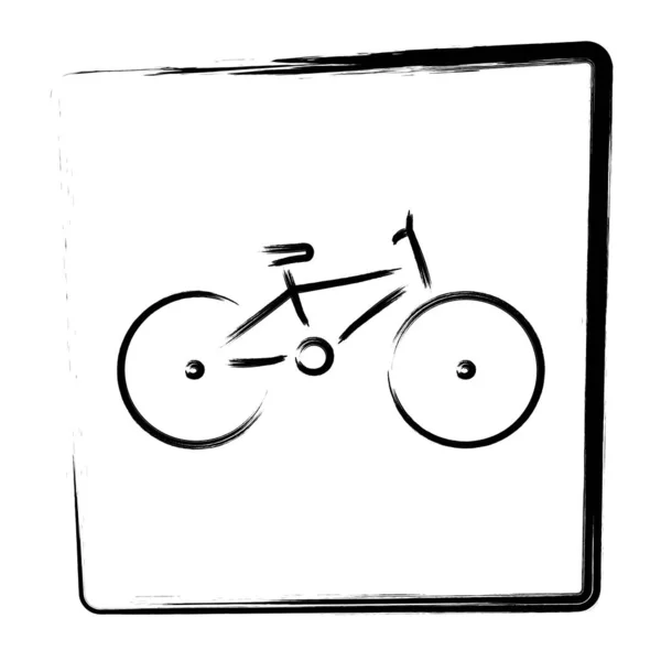 Kerékpár Ikon Ecsetkeret Vektorillusztráció — Stock Vector